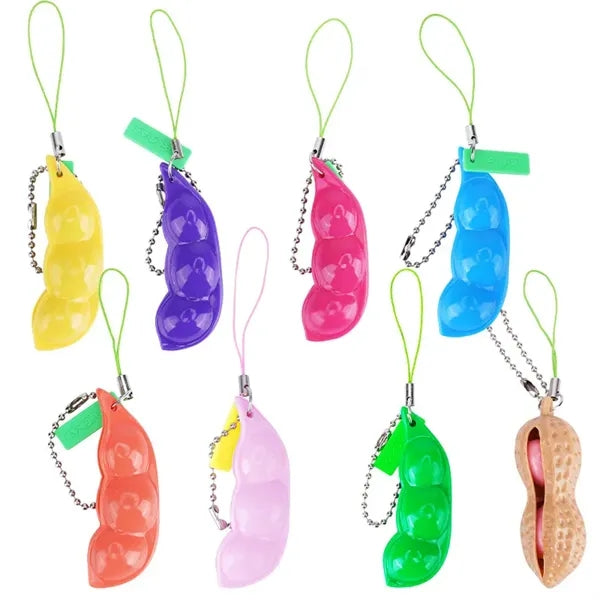 Keychain Beans Peanut Stress Relief Fidget Toys