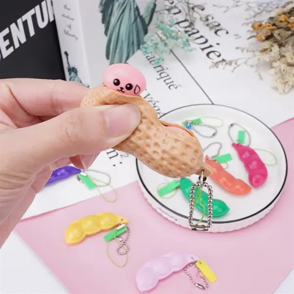 Keychain Beans Peanut Stress Relief Fidget Toys