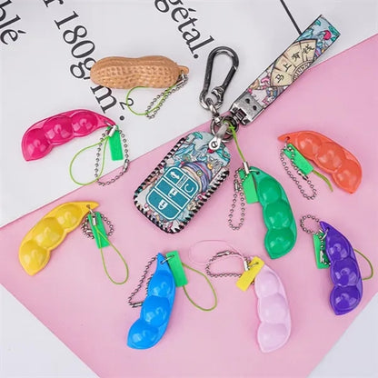 Keychain Beans Peanut Stress Relief Fidget Toys