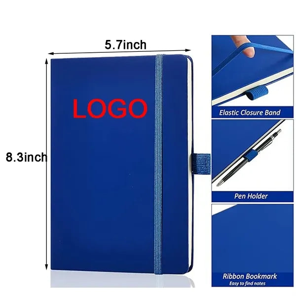 A5 PU Leather Elastic Closure Notebook w/Pen Loop Holder