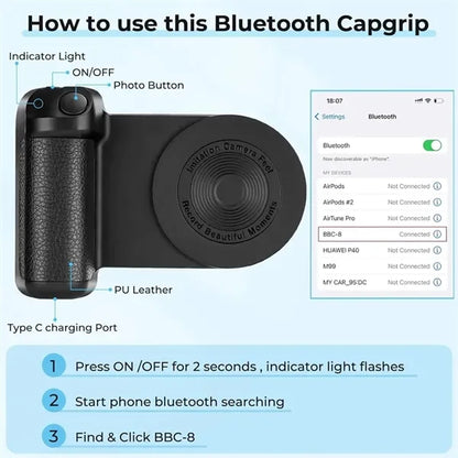 Magnetic Phone Camera Grip Handle Mount