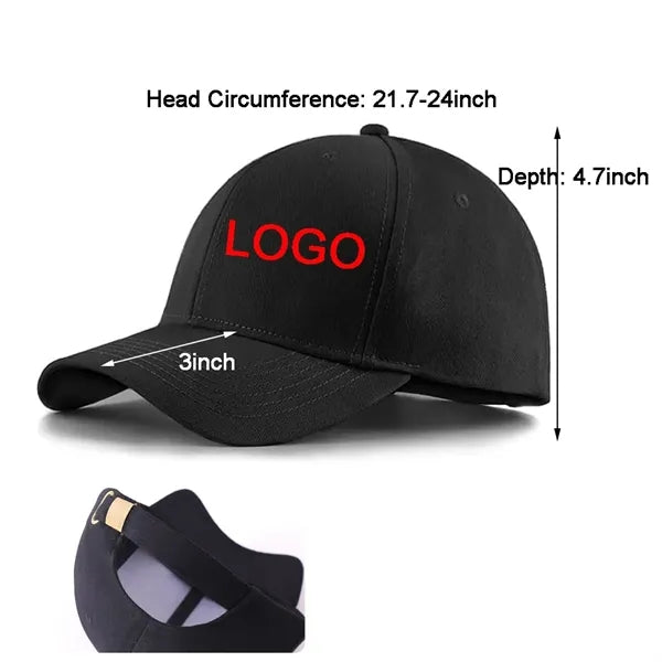 Classic Cotton 6 Panel Baseball Cap w/Adjustable Closure