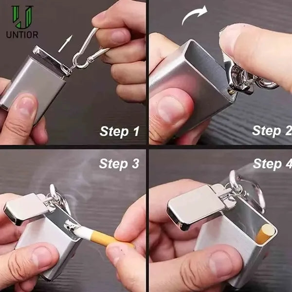 Metal Portable Ashtray with Lid