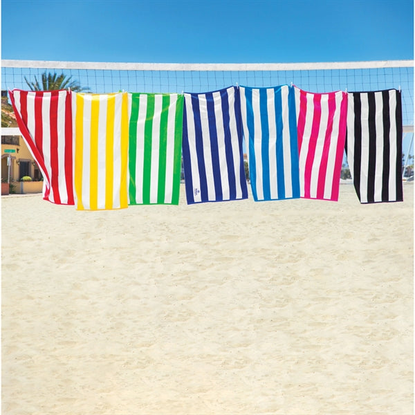 Premium Cabana Striped Terry Velour Beach Towel