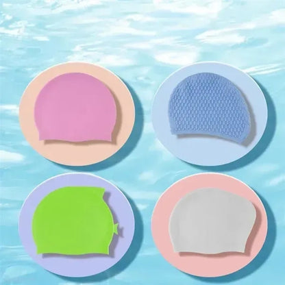 Adult silicone waterproof swimming cap