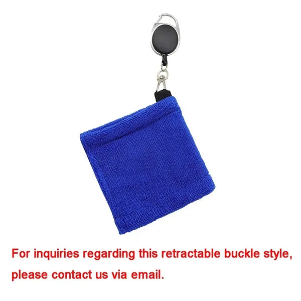 Portable Microfiber Golf Ball Towel w/Carabiner 6''x6''