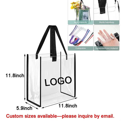 Portable PVC Stadium Approved Clear Tote Bag w/Handles