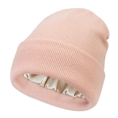 Satin Lined Winter Beanie Hats