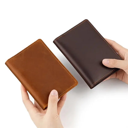 Top-Grain Cowhide Passport Card Holder Wallts