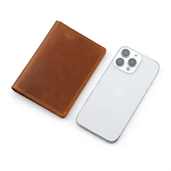 Top-Grain Cowhide Passport Card Holder Wallts