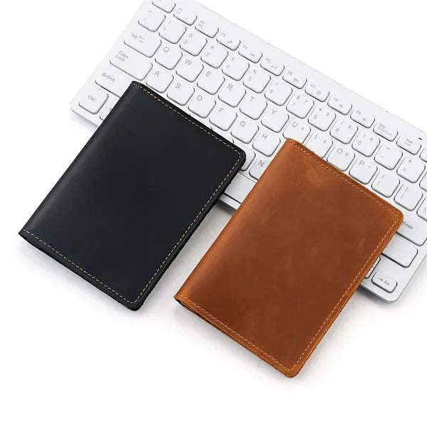 Top-Grain Cowhide Passport Card Holder Wallts