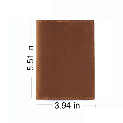 Top-Grain Cowhide Passport Card Holder Wallts