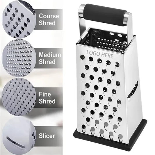 Stainless Steel Metal Box Grater w/Handle