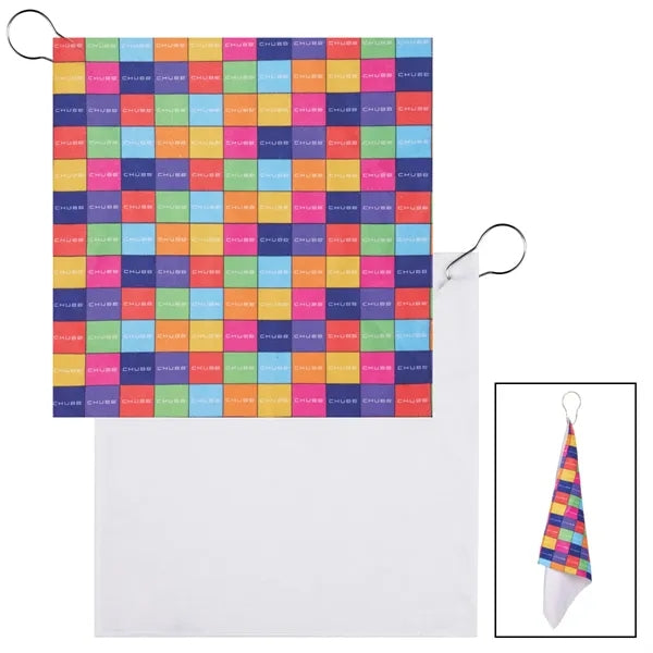 300 gsm Recycled RPET Golf Towel w/ 4CP Dye Sublimation