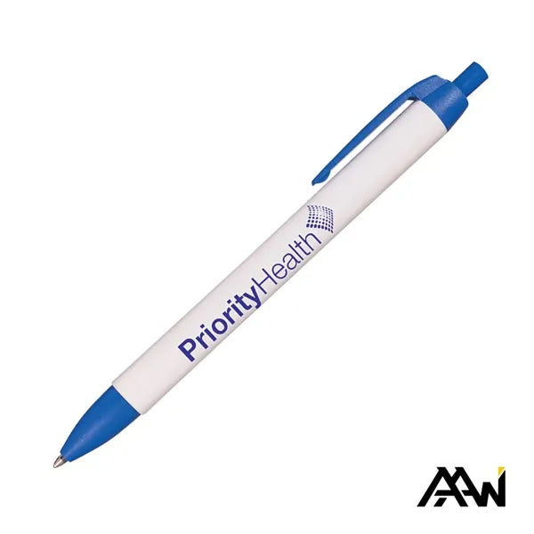Widebody Pen w/Glossy White Barrel - Matte Colored Accent
