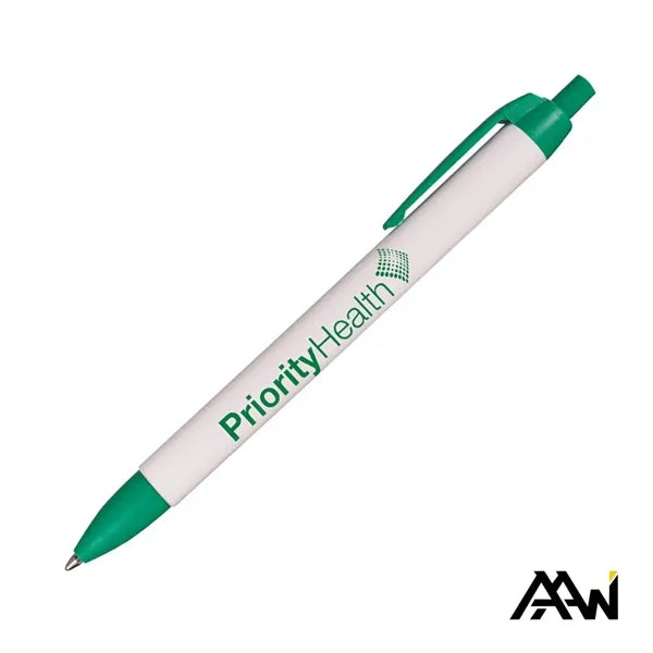 Widebody Pen w/Glossy White Barrel - Matte Colored Accent