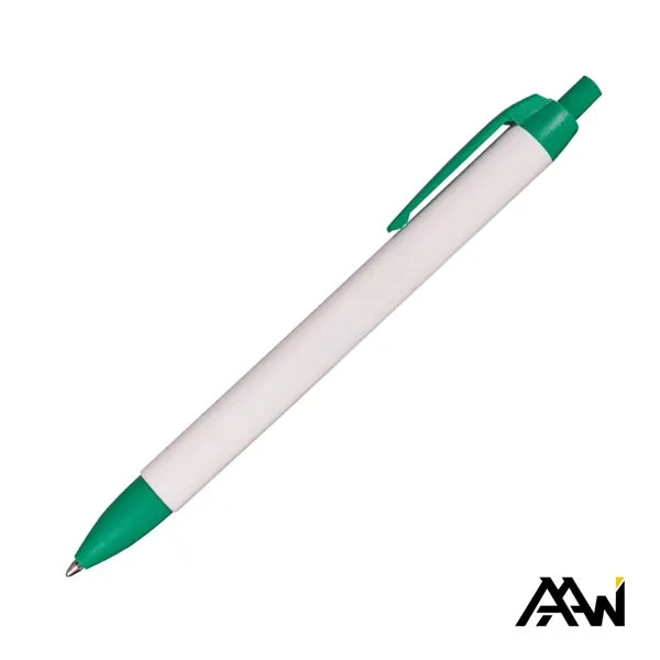 Widebody Pen w/Glossy White Barrel - Matte Colored Accent