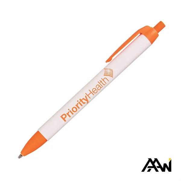 Widebody Pen w/Glossy White Barrel - Matte Colored Accent
