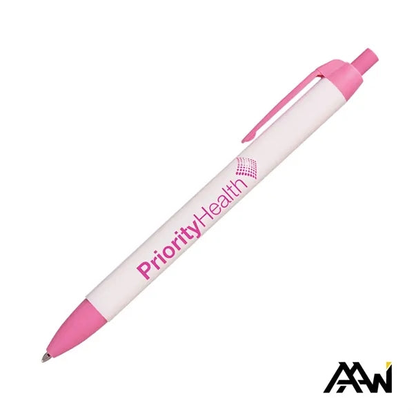 Widebody Pen w/Glossy White Barrel - Matte Colored Accent