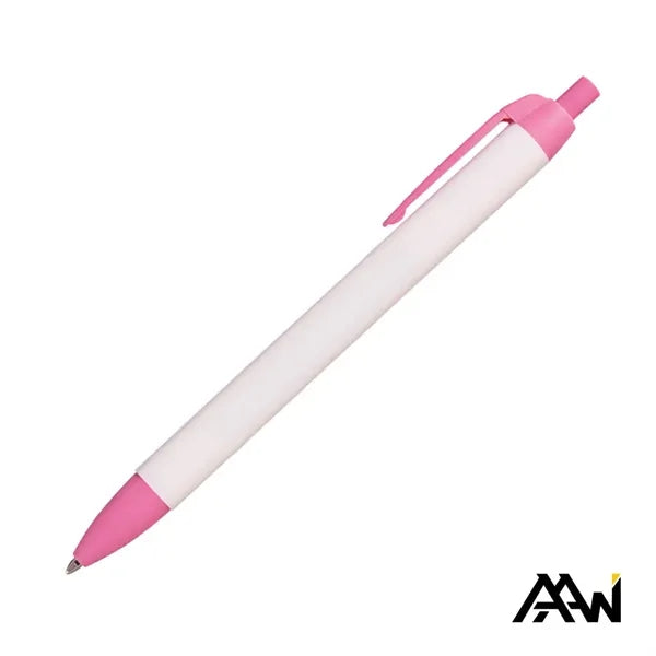 Widebody Pen w/Glossy White Barrel - Matte Colored Accent
