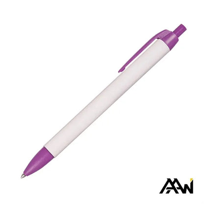 Widebody Pen w/Glossy White Barrel - Matte Colored Accent
