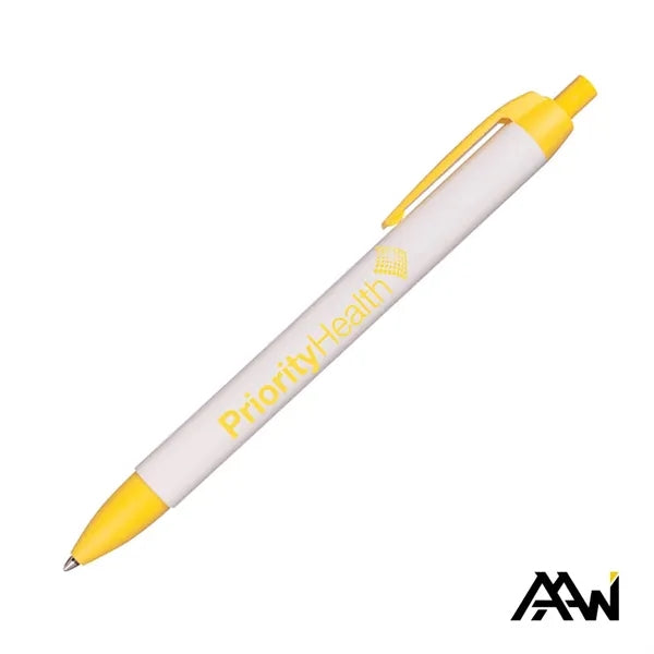 Widebody Pen w/Glossy White Barrel - Matte Colored Accent
