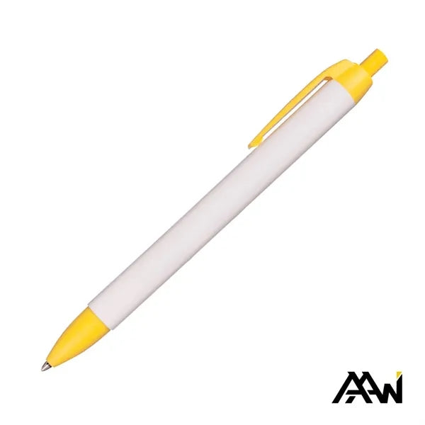 Widebody Pen w/Glossy White Barrel - Matte Colored Accent