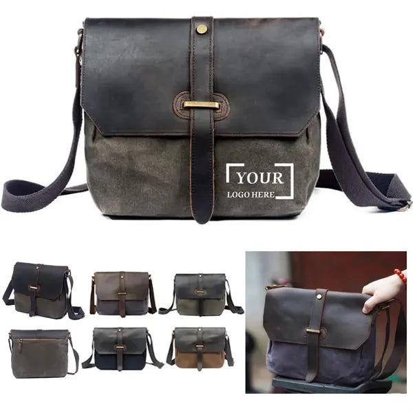 Vintage Canvas Messenger Bag, Crossbody Travel Bag