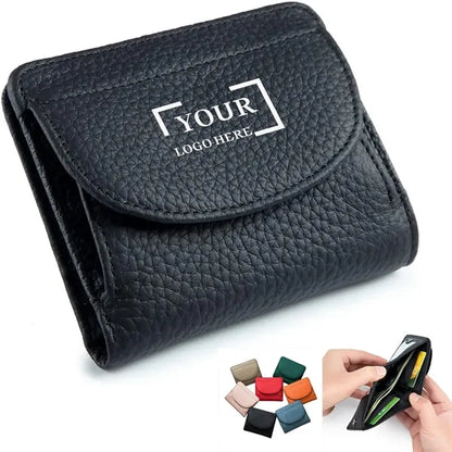 Genuine Leather Mini Bifold Wallet