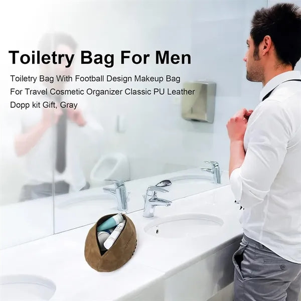 PU Leather Travel Toiletry Bag and Shaving Dopp Kit.