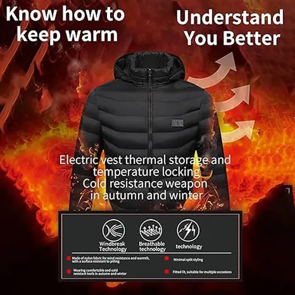 USB Heated Jacket Smart Thermal Coat