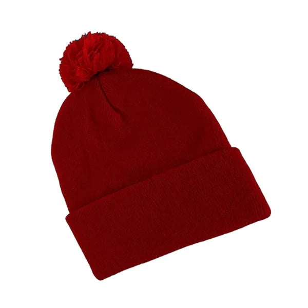 Knit Beanie Cap with Pom