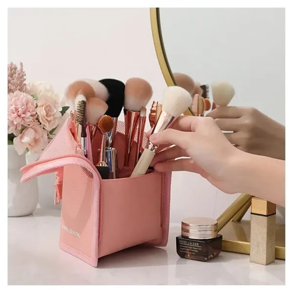 Makeup Brush Travel Case Stand Up