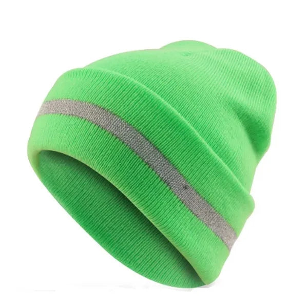 Hi-Vis Safety Beanie with Reflective Stripe