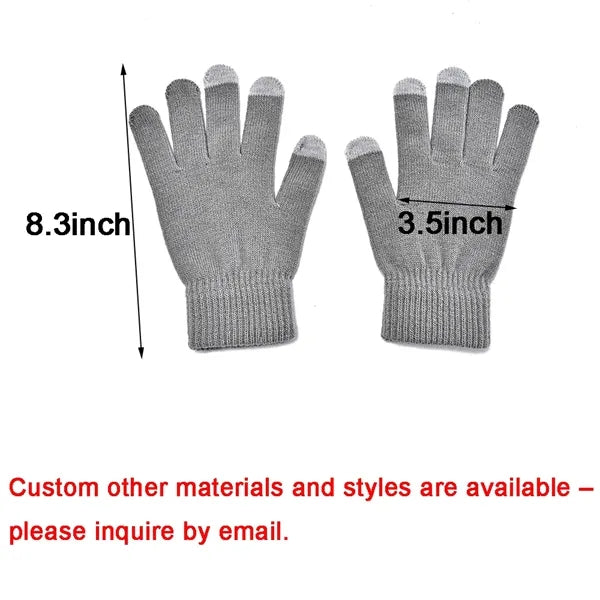 Portable Acrylic A Pair of Knitted Touchscreen Gloves
