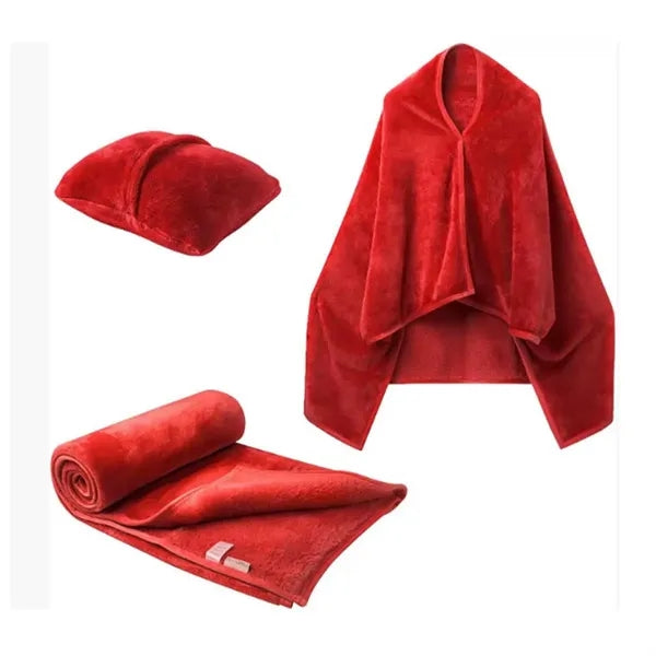 2 in 1 Travel Blanket with Pocket