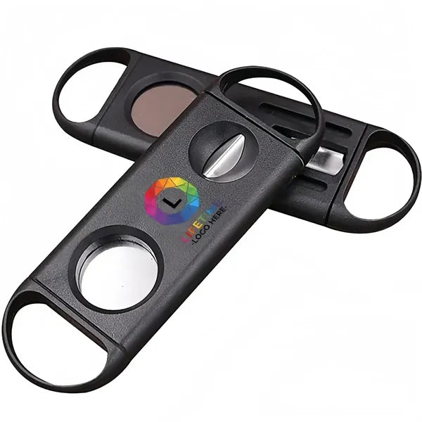 2 In 1 Cigar Cutter Dual Blade V-Cut And Regular Circle
