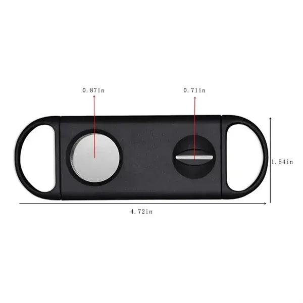 2 In 1 Cigar Cutter Dual Blade V-Cut And Regular Circle