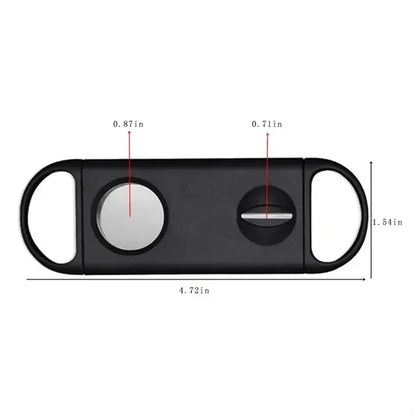 2 In 1 Cigar Cutter Dual Blade V-Cut And Regular Circle