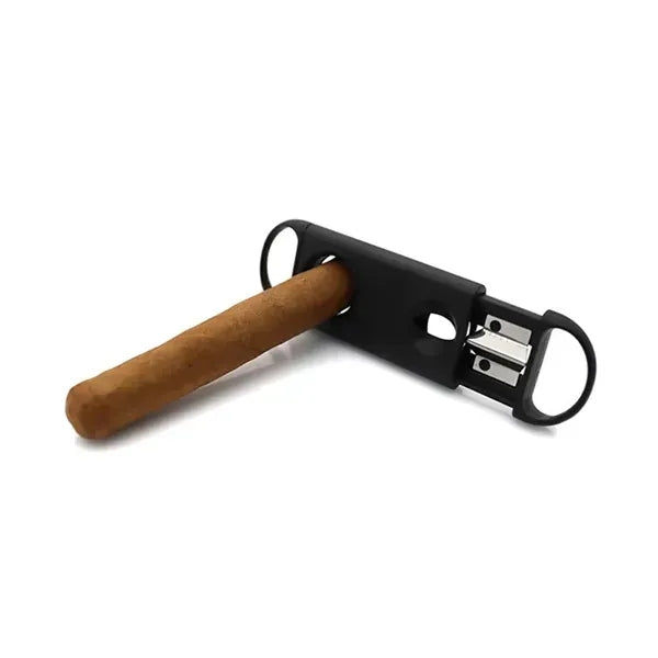 2 In 1 Cigar Cutter Dual Blade V-Cut And Regular Circle