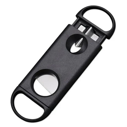2 In 1 Cigar Cutter Dual Blade V-Cut And Regular Circle
