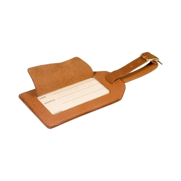 Leeman Grand Central Luggage Tag Sueded Leather