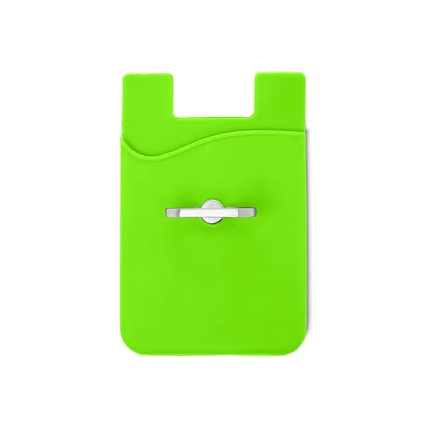Silicone Card Holder with Metal Ring Phone Stand