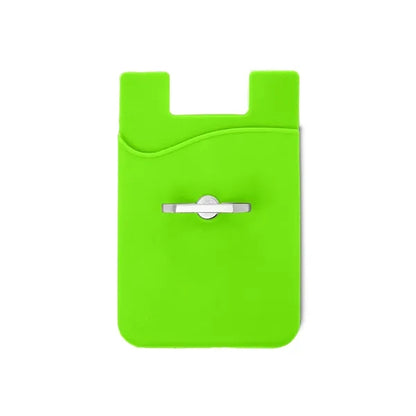 Silicone Card Holder with Metal Ring Phone Stand