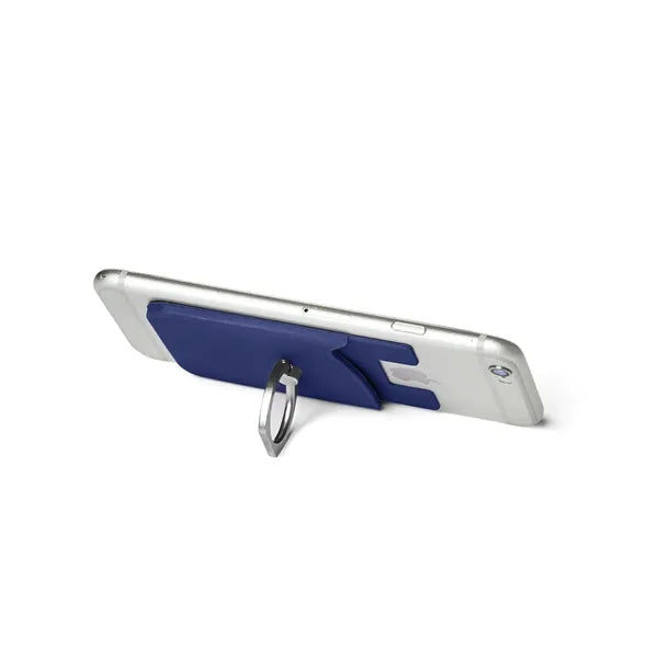 Silicone Card Holder with Metal Ring Phone Stand
