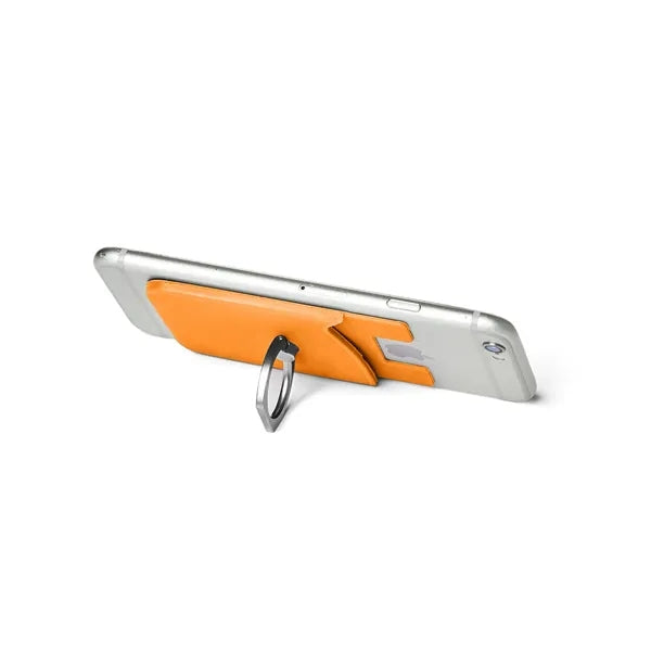 Silicone Card Holder with Metal Ring Phone Stand