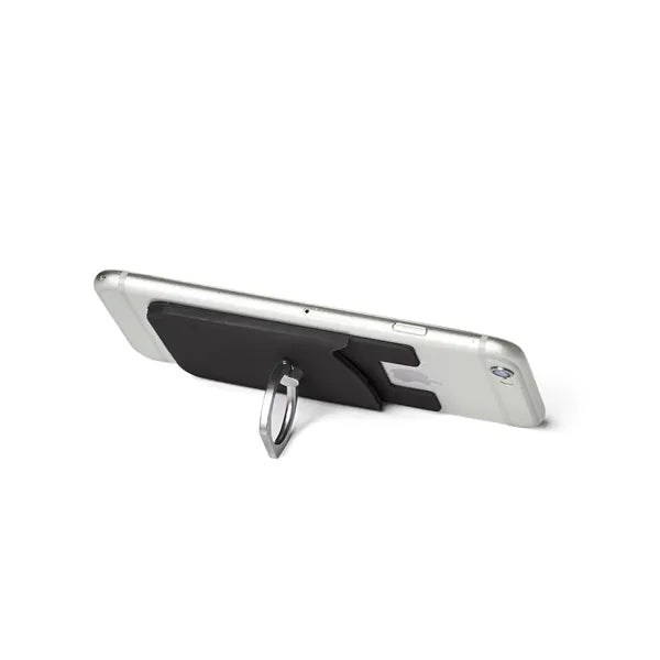 Silicone Card Holder with Metal Ring Phone Stand