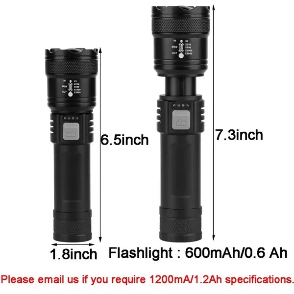 Rechargeable Plastic Multifunction LED Flashlight w/Lanyard