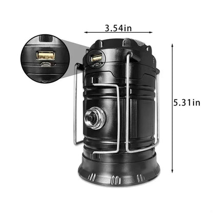 Collapsible Portable Solar Rechargeable Lantern Flashlight