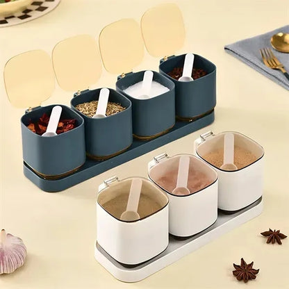 Seasoning Box Set, with Lids and Spoon